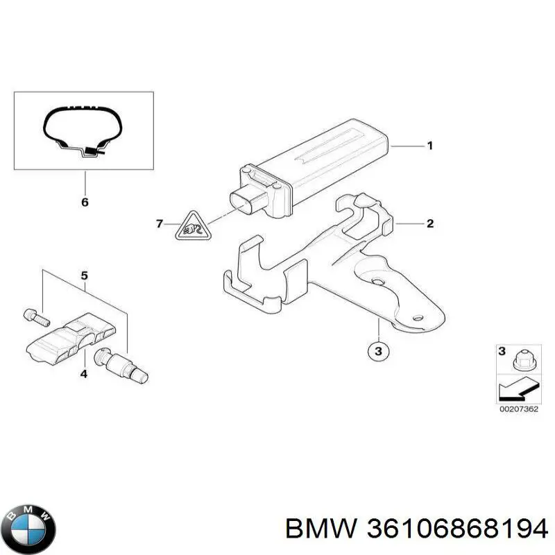 36106795768 BMW Блок системи контролю тиску в шинах