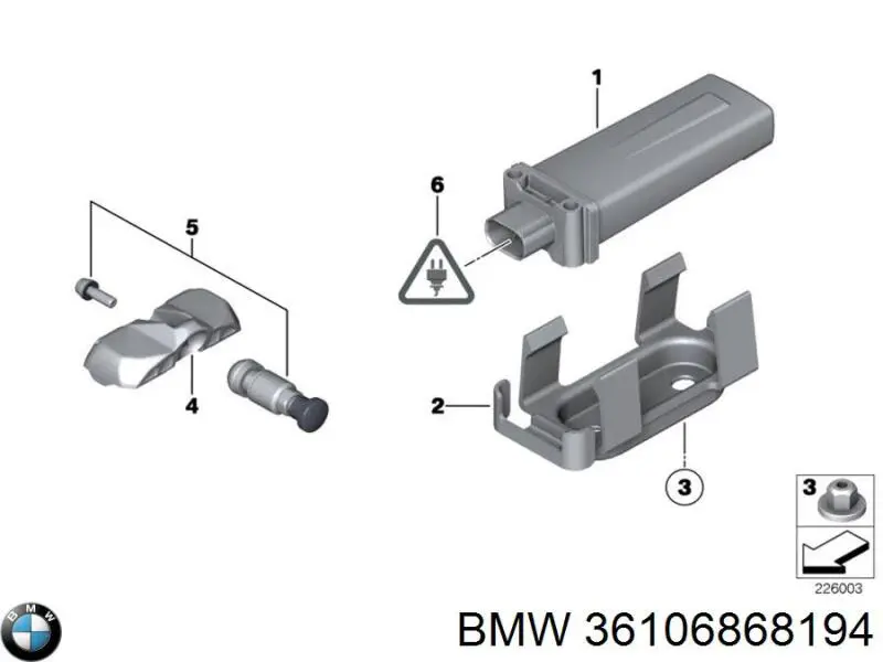 Купити 36106795768 BMW Блок системи контролю тиску в шинах