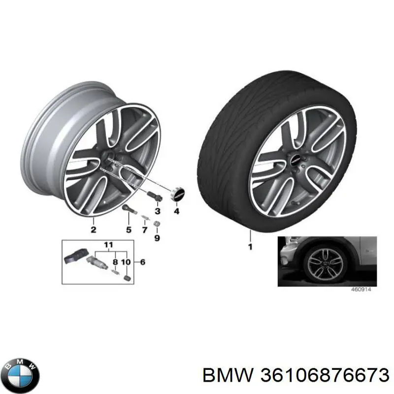 Кріплення датчика тиску повітря в шинах BMW 36106867147 ціна, від 24.02 USD