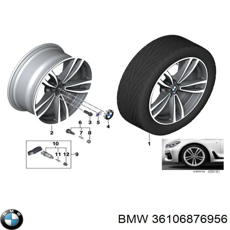 36106872801 BMW датчик тиску повітря в шинах
