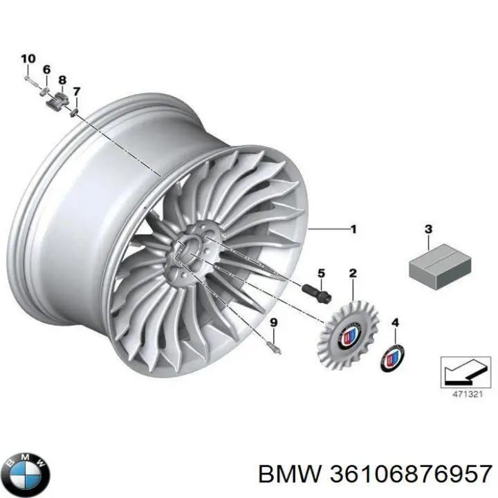 Датчик тиску повітря в шинах 36106876957 BMW