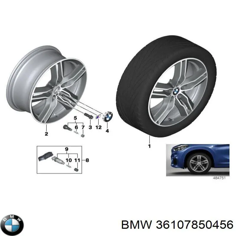Диски колісні литі (легкосплавні, титанові) BMW 36107850456 ціна, від 316.64 USD