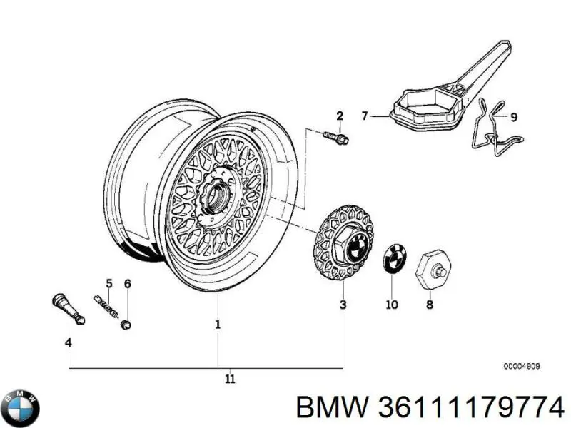 Диски колісні литі (легкосплавні, титанові) BMW 36111179774 ціна, від 102.61 USD