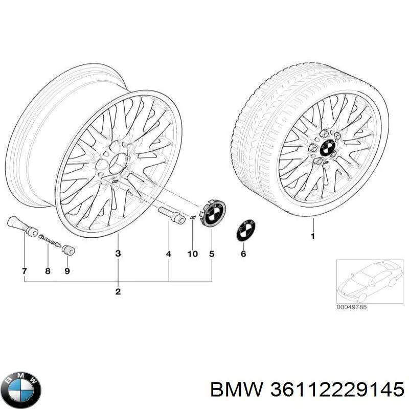 Диски колісні литі (легкосплавні, титанові) BMW 36112229145 ціна, від 464.76 USD