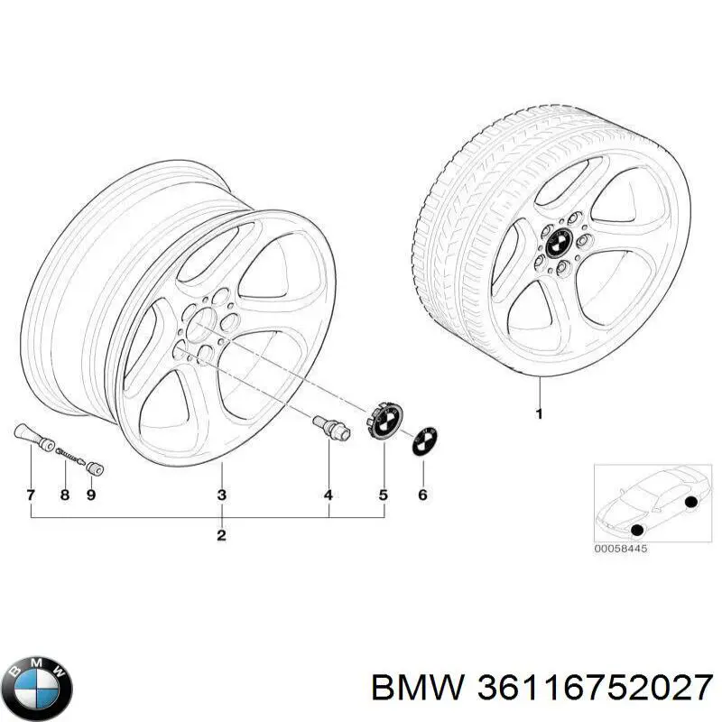 36116752027 BMW Диски колісні литі (легкосплавні, титанові)
