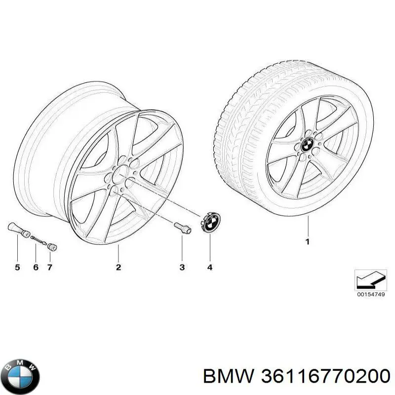 36116770200 BMW Диски колісні литі (легкосплавні, титанові)