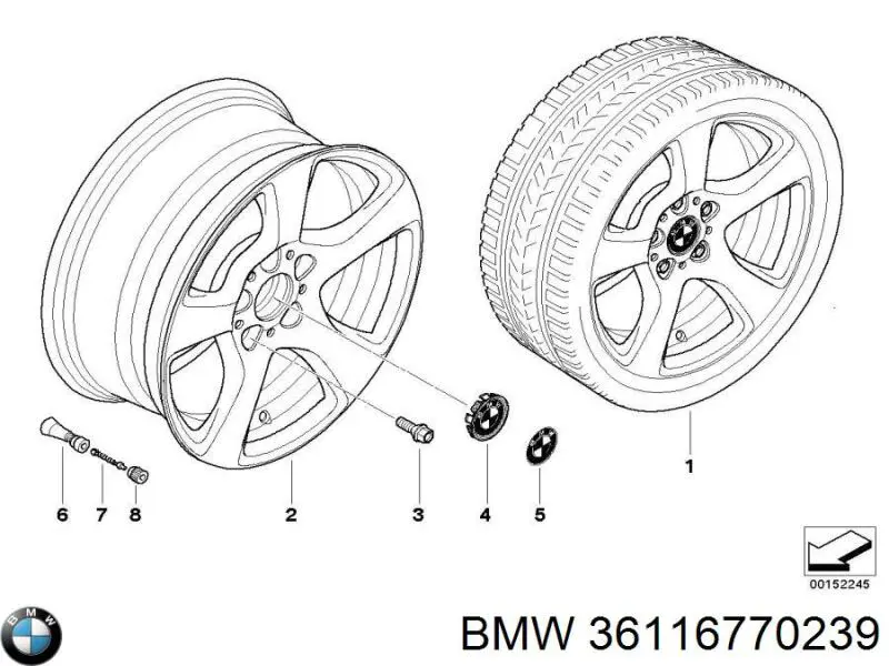 Диски колісні литі (легкосплавні, титанові) BMW 36116770239 ціна, від 84.65 USD