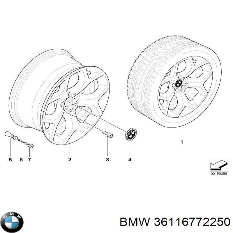 Диски колісні литі (легкосплавні, титанові) 36116772250 BMW