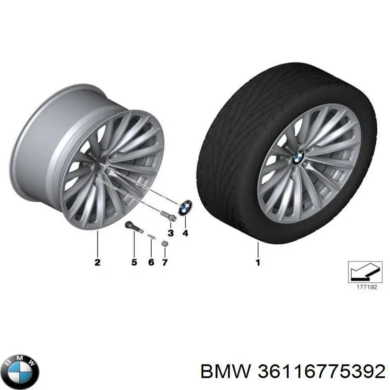 Диски колісні литі (легкосплавні, титанові) BMW 36116775392 ціна, від 291.33 USD