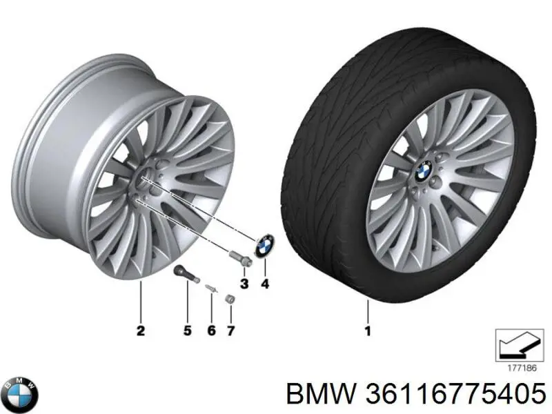 Диски колісні литі (легкосплавні, титанові) BMW 36116775405 ціна, від 767.96 USD