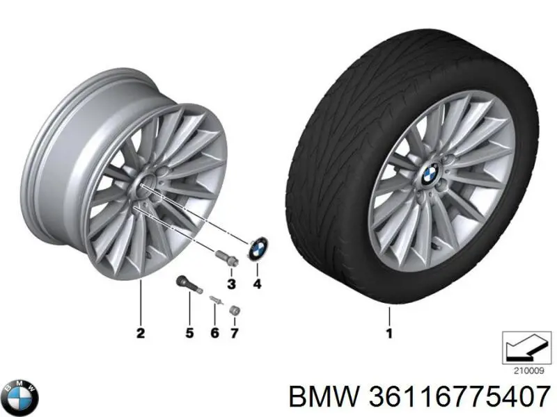 Диски колісні литі (легкосплавні, титанові) 36116775407 BMW