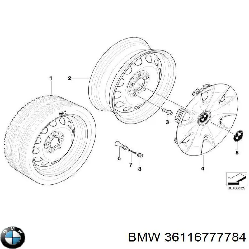 Купити 36116777784 BMW 