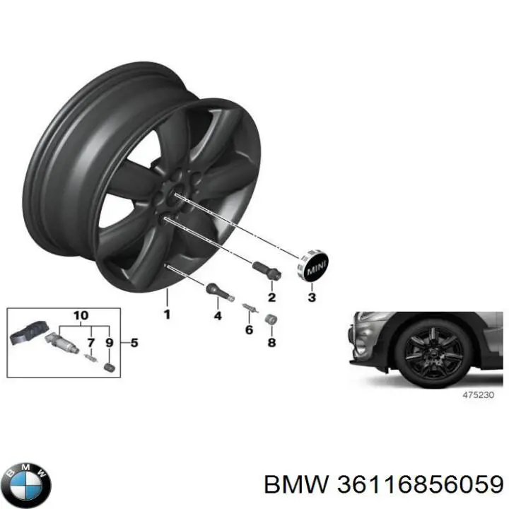  BMW 36116856059 ціна, від 452.67 USD