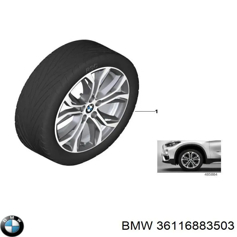 Диски колісні литі (легкосплавні, титанові) BMW 36116883503 ціна, від 159.99 USD