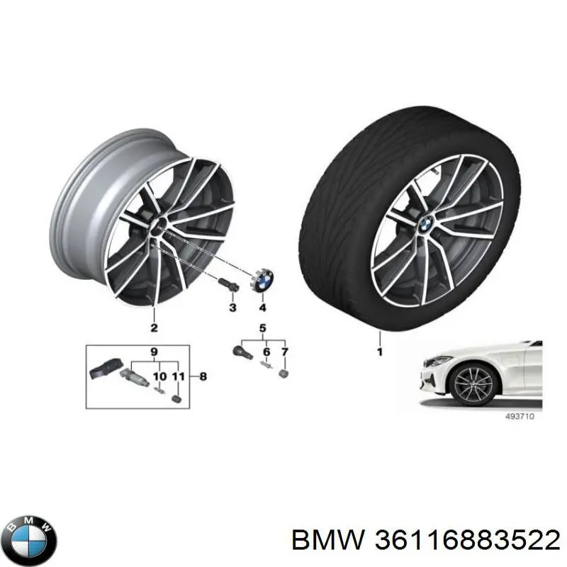 Диски колісні литі (легкосплавні, титанові) BMW 36116883522 ціна, від 187.50 USD