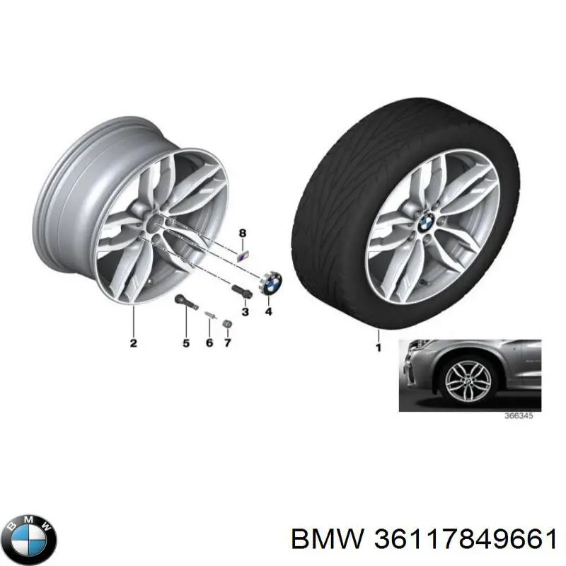 Диски колісні литі (легкосплавні, титанові) BMW 36117849661 ціна, від 901.78 USD