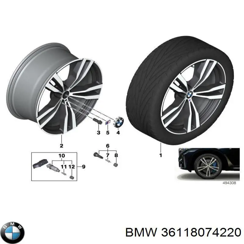 Купити 36118074220 BMW Диски колісні литі (легкосплавні, титанові)