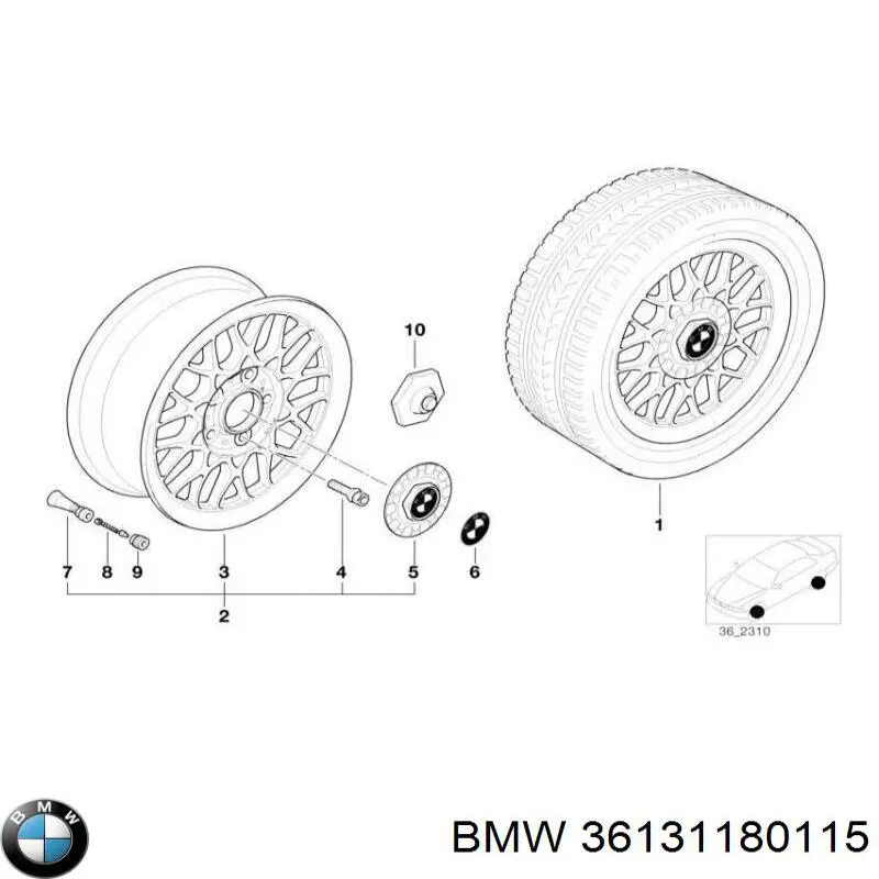 Ковпаки на диски BMW 36131180115 ціна, від 19.52 USD