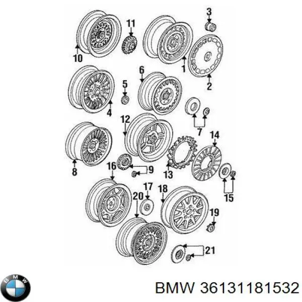 Ковпаки на диски BMW 36131181532 ціна, від 107.62 USD