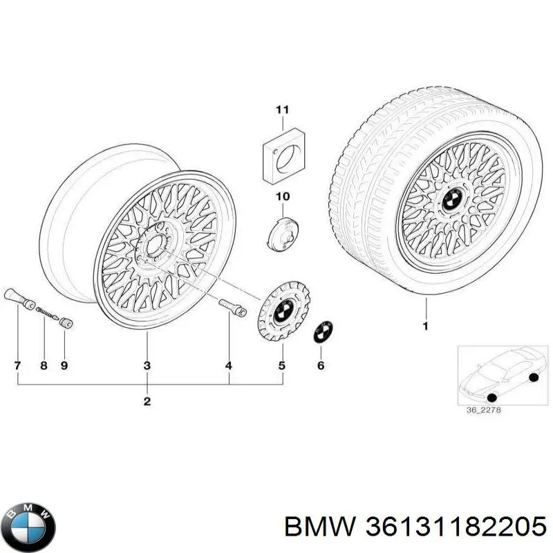 Ковпаки на диски BMW 36131182205 ціна, від 47.83 USD