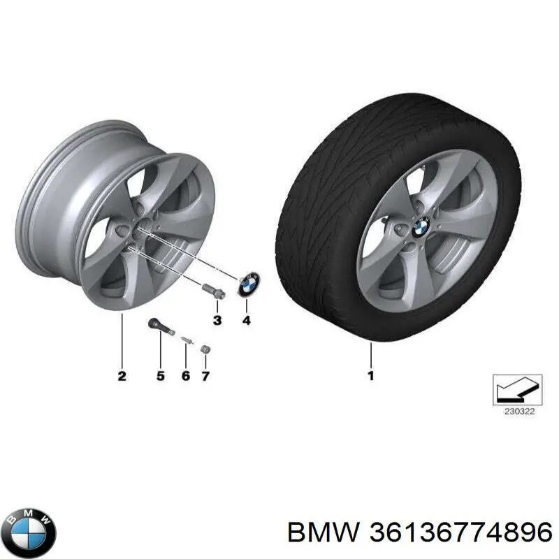 Колісний болт 36136774896 BMW