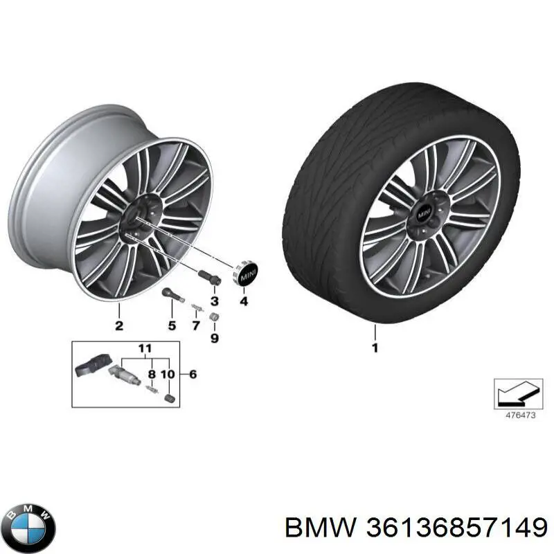 Купити 36136857149 BMW 