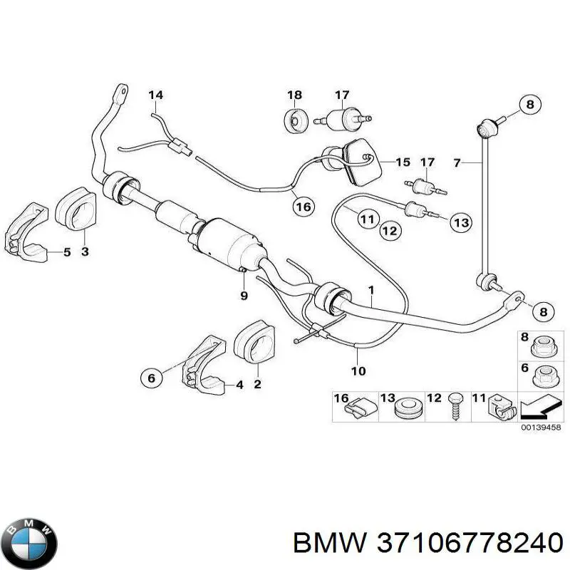 37106778240 BMW Шланг повітряний вентиляції картера