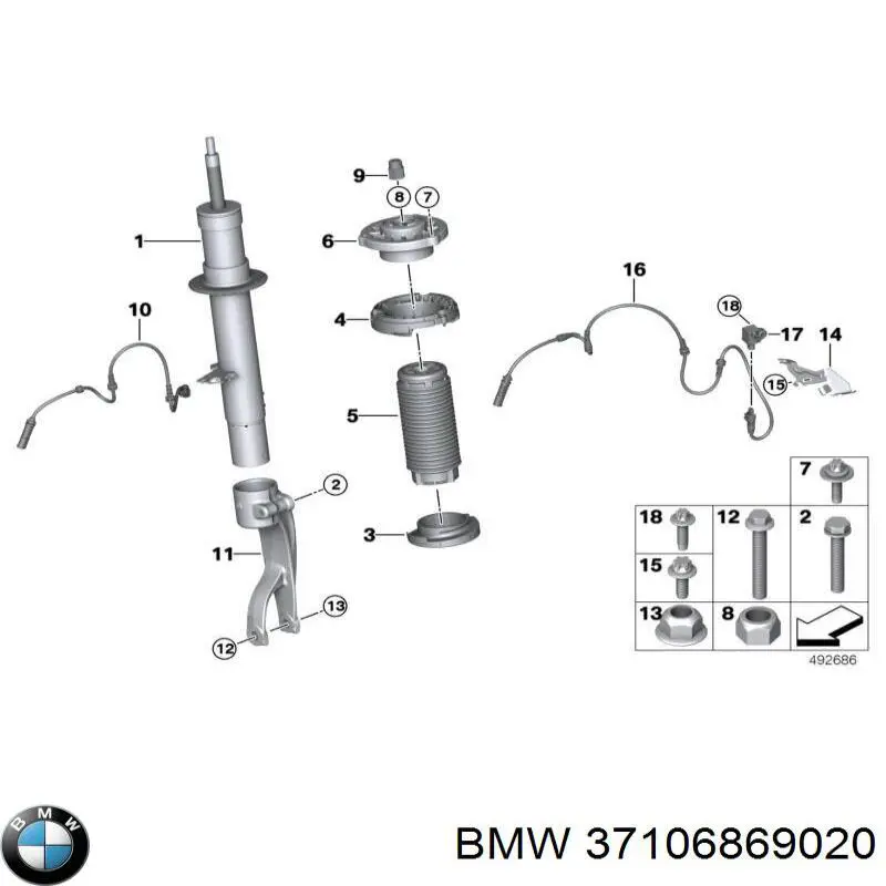  Амортизатор передній, правий BMW X5 