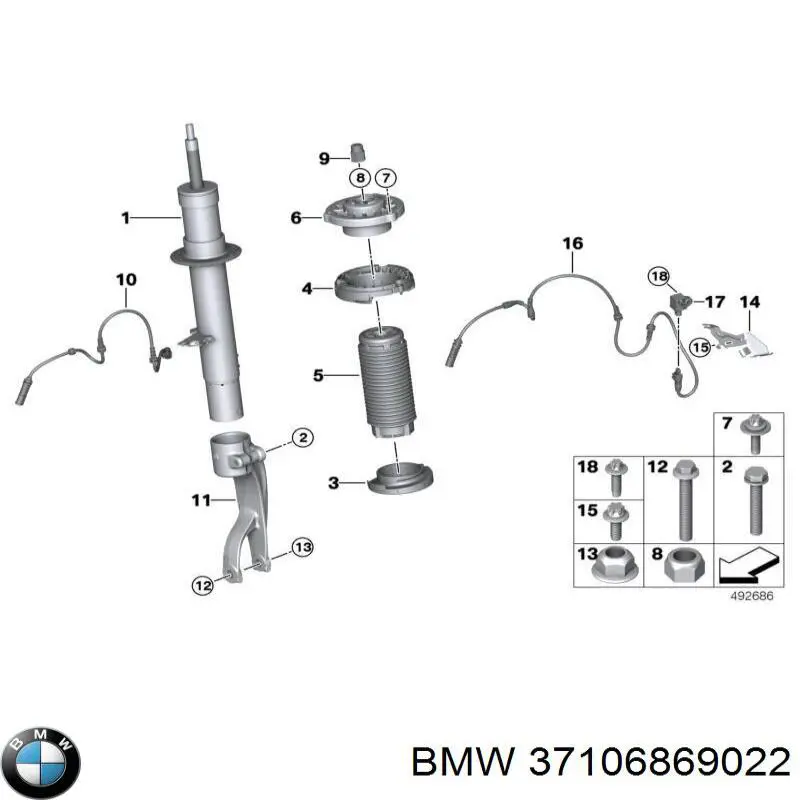37106869022 BMW Амортизатор передньої підвіски