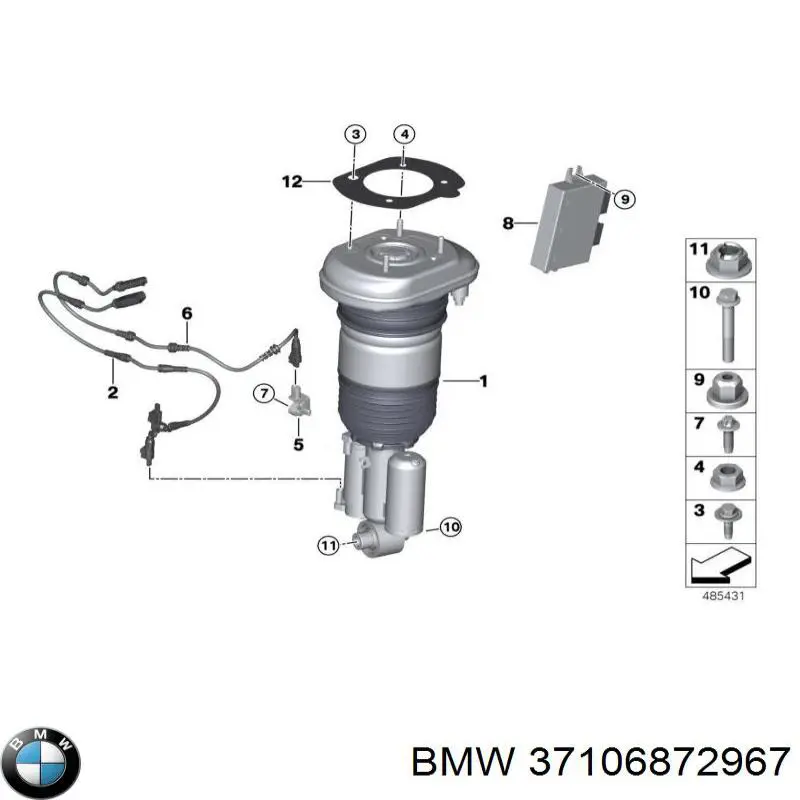 37106872967 BMW Амортизатор задній, лівий