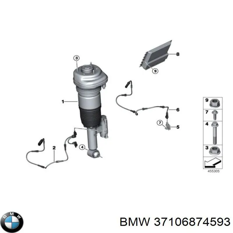 Амортизатор задній, лівий на BMW 7 (G11, G12)