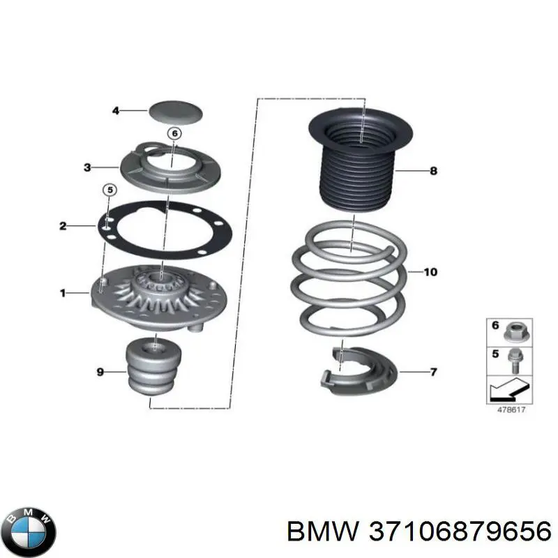 Купити 37106879656 BMW Амортизатор передній, правий