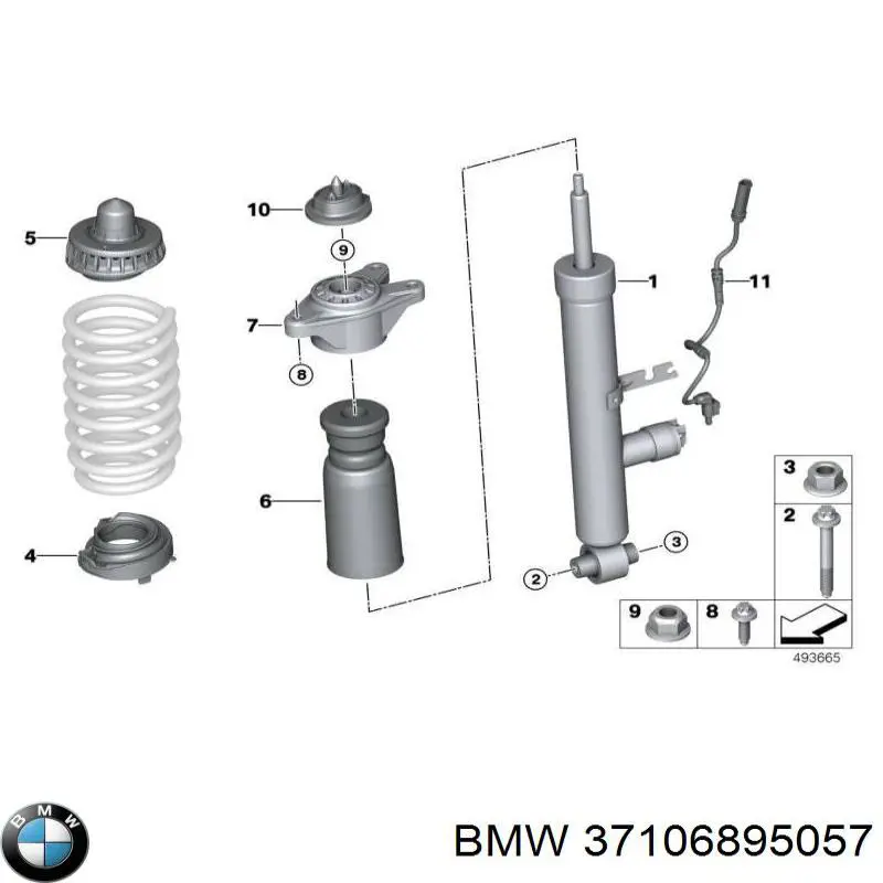 Амортизатор задній BMW 37106895057 ціна, від 536.12 USD