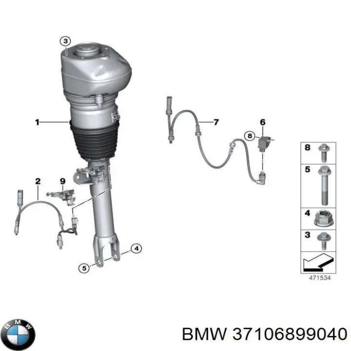 Купити 37106899040 BMW Амортизатор передній, правий