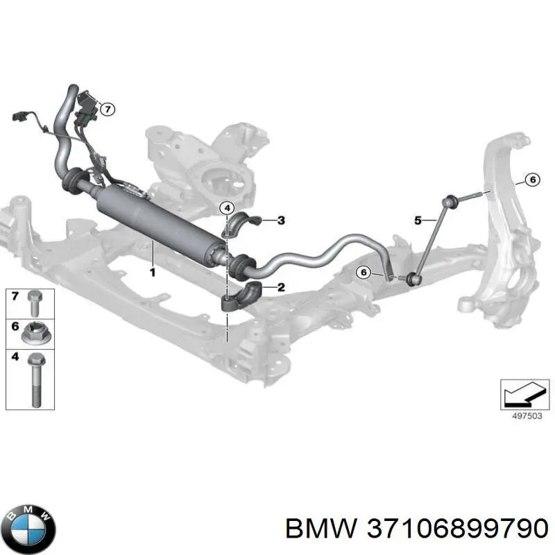 37106899790 BMW Стабілізатор передньої підвіски