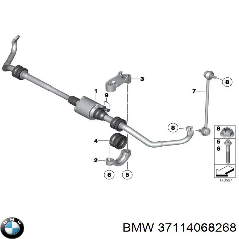 Стабілізатор задній 37114068268 BMW