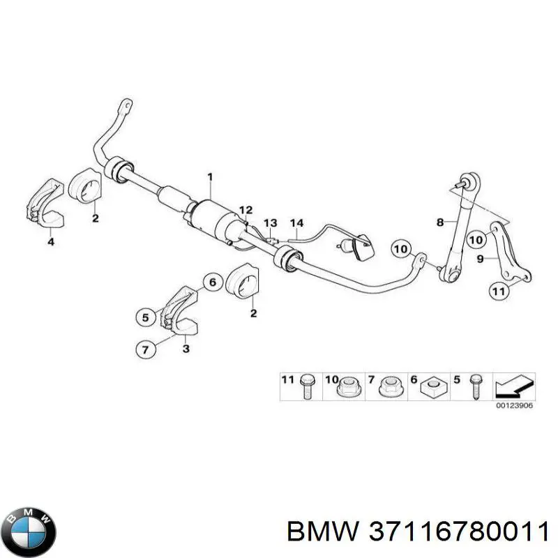Стабілізатор передній стійкості BMW 37116780011 ціна, від 240.65 USD