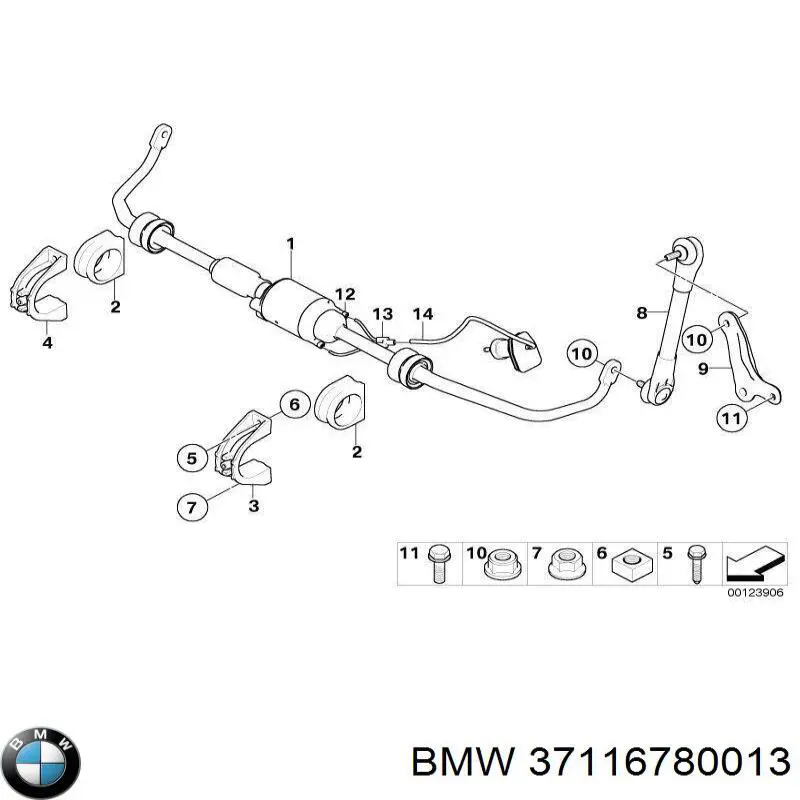 Стабілізатор задній 37116780013 BMW