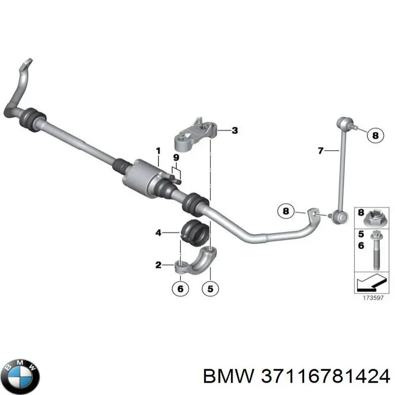 Стабілізатор задній 37116781424 BMW