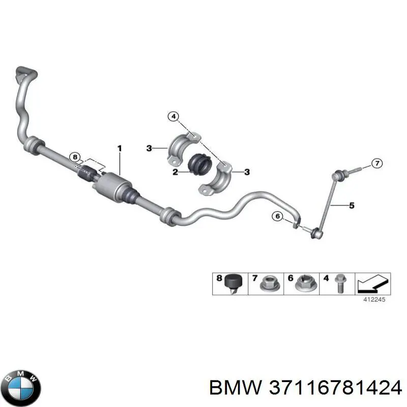 Стабілізатор задньої осі BMW 37116781424 ціна, від 290.06 USD