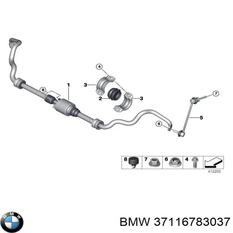 37114052211 BMW Стабілізатор передньої підвіски