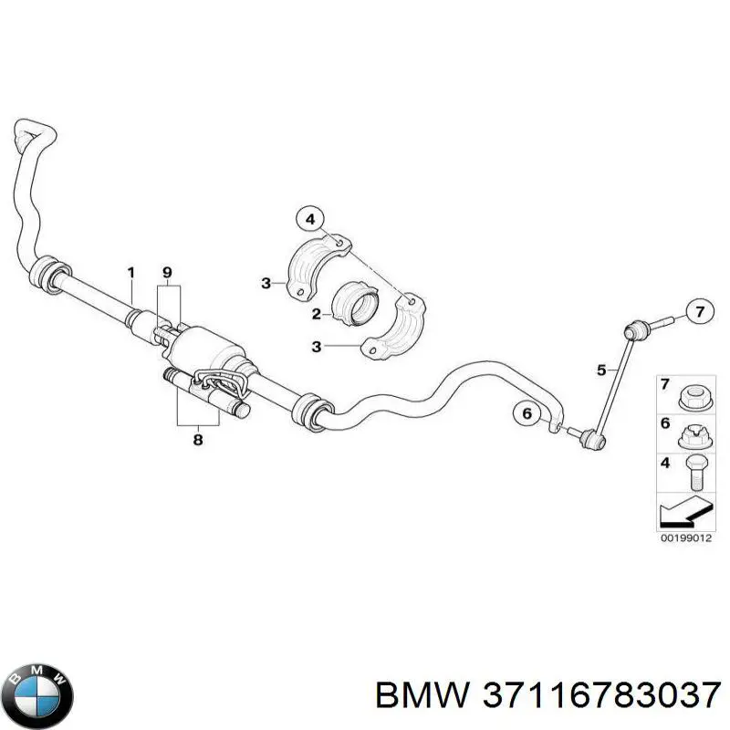 Стабілізатор передній стійкості BMW 37114052211 ціна, від 145.60 USD