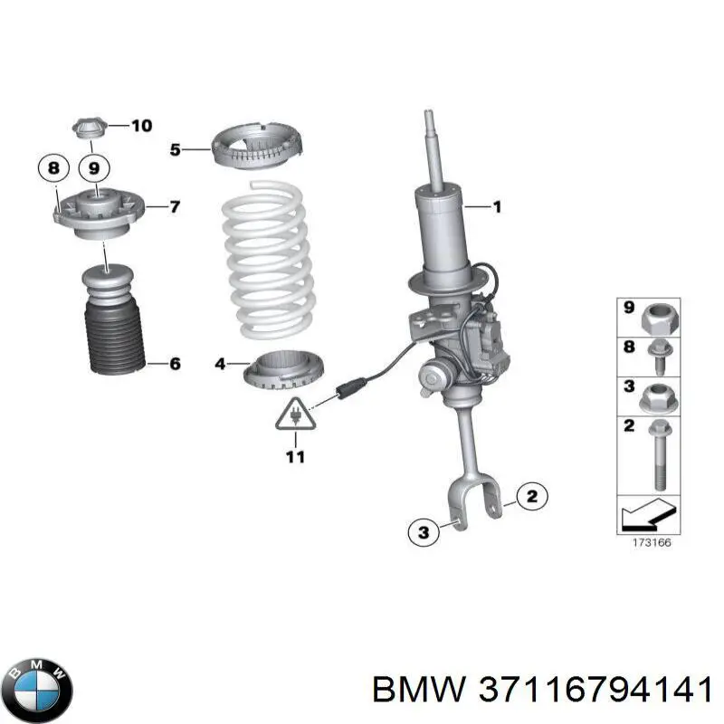 Амортизатор передній, лівий IK37116796931 Market (OEM)