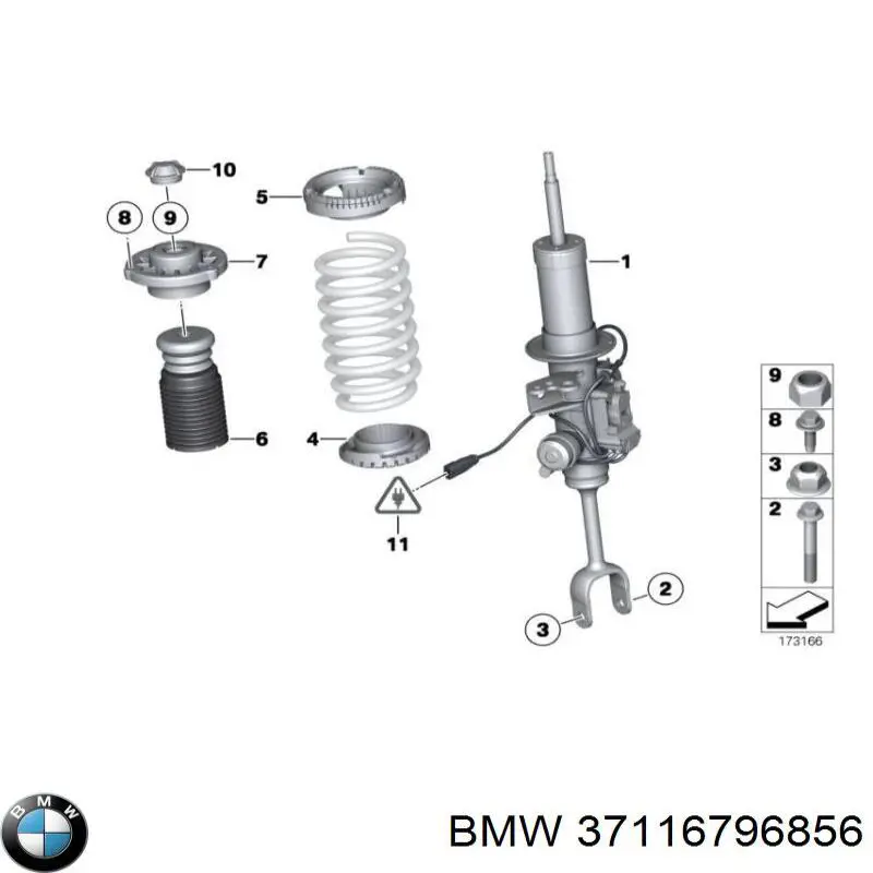 Амортизатор передній, лівий 37116796856 BMW