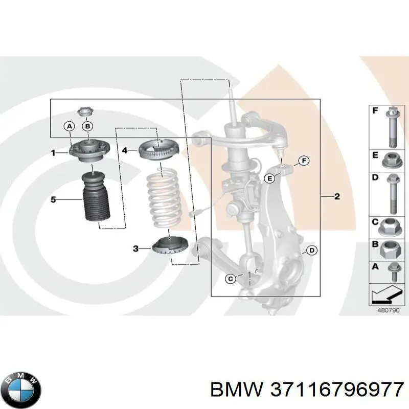 Амортизатор передньої підвіски, лівий BMW 37116796977 ціна, від 911.55 USD