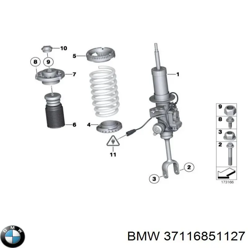 Амортизатор передньої підвіски, лівий BMW 6851127 ціна, від 225.73 USD