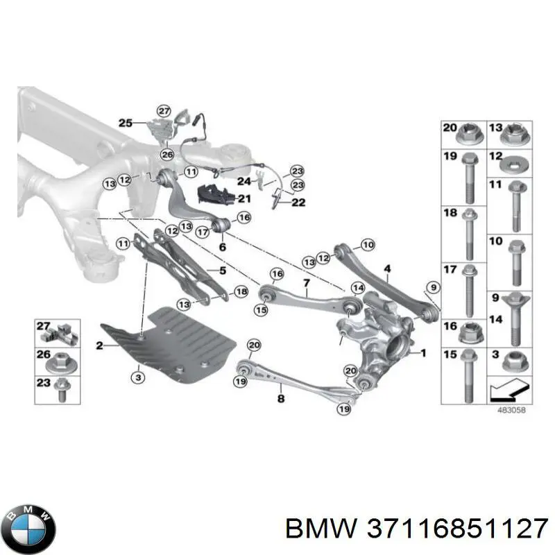 6851127 BMW Ліва передня стійка