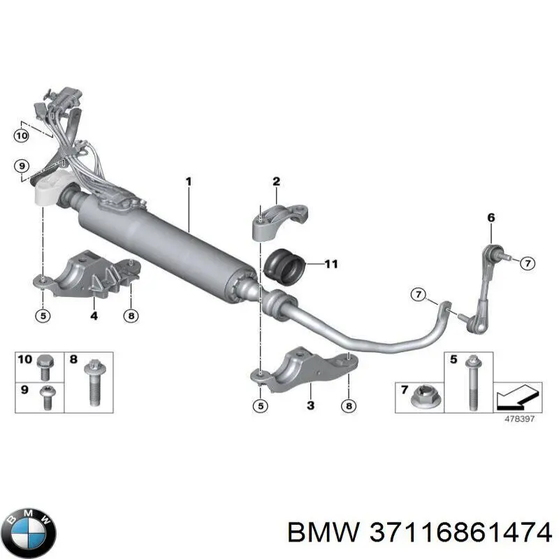  BMW 37116861474 ціна, від 12.67 USD
