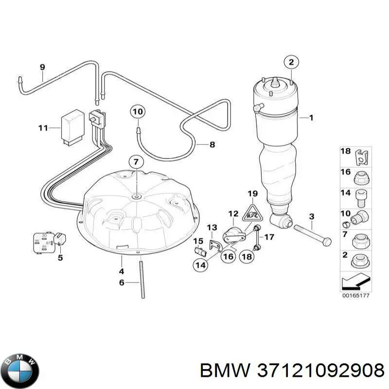 Амортизатор задній BMW 37121092908 ціна, від 1006.87 USD