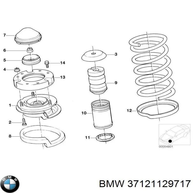 Купити 37121129717 BMW Опора амортизатора заднього